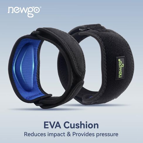 NEWGO دعامة الكوع لالتهاب الأوتار، 2 حزمة من أشرطة الكوع لمرفق التنس للرجال والنساء، كم الكوع قابل للتعديل مع وسادة ضغط in Kuwait