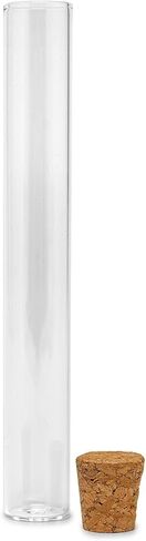 (100 Pack) King Size Glass Pre-roll Tubes w/Cork Cap | 115mm | For pre rolled cones, Clear, 45785233945 in Saudi Arabia