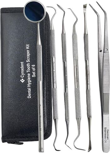 Premium Dental Tools, Plaque Remover for Teeth, Professional Hygiene Cleaning Kit,Stainless Tooth Scraper Plaque Tartar Remover Cleaner,Dental Pick Scaler Oral Care Tools Set (SET of 9 with CASE) in Saudi Arabia