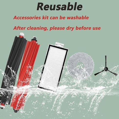 20PCS Replacement Parts for Roborock Qrevo Master/ P10s Pro V20 Vacuum Cleaner, 2 Main Brush, 4 HEPA Filters, 4 Side Brushes, 4 Mop Cloth Pads, 4 Dust Bags, 1 Cleaning Tool, 1 Screwdrivers in Saudi Arabia