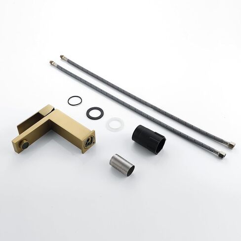 Bathroom Faucet Single Hole Bathroom Sink Faucet Single Handle Brushed Gold Stainless Steel Lavatory Vanity Faucets with Supply Lines in Saudi Arabia