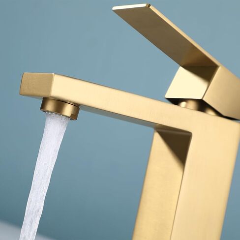 Bathroom Faucet Single Hole Bathroom Sink Faucet Single Handle Brushed Gold Stainless Steel Lavatory Vanity Faucets with Supply Lines in Saudi Arabia