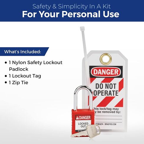 BRADY Personal Lockout Tagout Safety Lock with Loto Tag - 1 Key - 153673 in Saudi Arabia