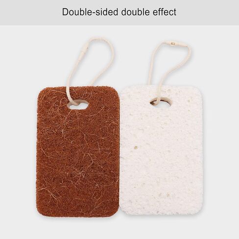 Natural Sponge, Sponges Individually Wrapped, Non Scratch Kitchen Cleaning Sponge Scouring Pad Cellulose Coconut Scrubbing Sponge for Washing Dishes (Pack of 20 - Brown) in Saudi Arabia