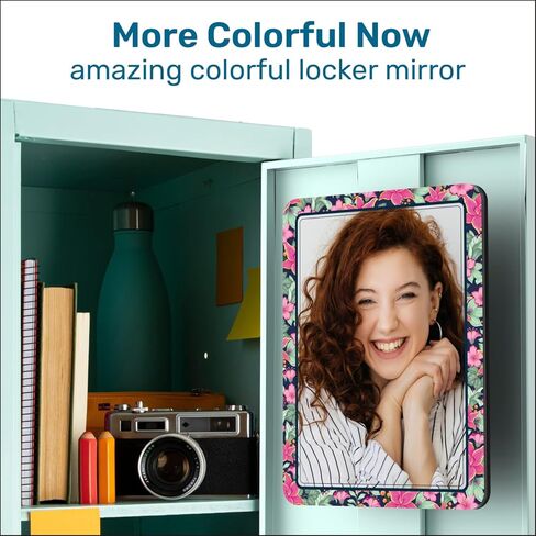 مرآة خزانة مغناطيسية للمدرسة والمكتب، مع مرآة مغناطيسية قوية للخزانة، ملحقات خزانة فعالة وعملية، مرآة خزانة مغناطيسية بتصميم ملون، عبوة واحدة in Kuwait