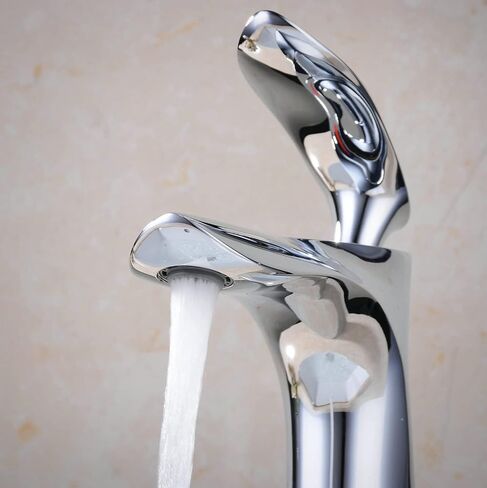 Leekayer Chrome Finish Bathroom Faucet with Pop Up Drain(with Overflow) Single Handle Bathroom Sink Faucet One Hole Deck Mount Vanity Mixer Tap Lavatory in Saudi Arabia