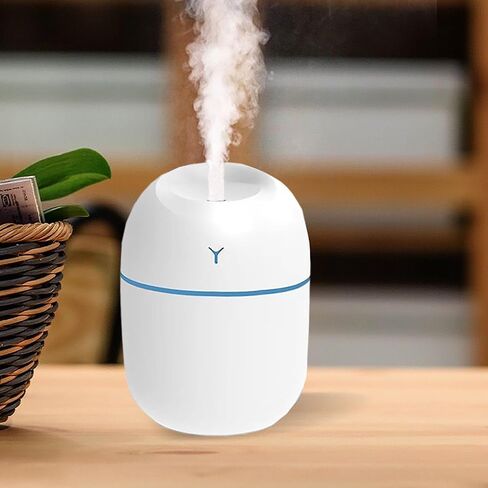 USB desktop cold fog humidifier, mini portable aromatherapy humidifier, 2 humidification modes, 7 color light change, suitable for a variety of scenes, to solve the air dry and other problems in Saudi Arabia