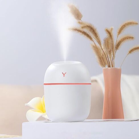 USB desktop cold fog humidifier, mini portable aromatherapy humidifier, 2 humidification modes, 7 color light change, suitable for a variety of scenes, to solve the air dry and other problems in Saudi Arabia