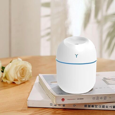 USB desktop cold fog humidifier, mini portable aromatherapy humidifier, 2 humidification modes, 7 color light change, suitable for a variety of scenes, to solve the air dry and other problems in Saudi Arabia
