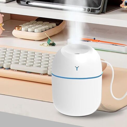 USB desktop cold fog humidifier, mini portable aromatherapy humidifier, 2 humidification modes, 7 color light change, suitable for a variety of scenes, to solve the air dry and other problems in Saudi Arabia