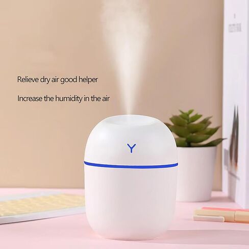 USB desktop cold fog humidifier, mini portable aromatherapy humidifier, 2 humidification modes, 7 color light change, suitable for a variety of scenes, to solve the air dry and other problems in Saudi Arabia