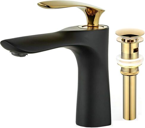 Leekayer Chrome Finish Bathroom Faucet with Pop Up Drain(with Overflow) Single Handle Bathroom Sink Faucet One Hole Deck Mount Vanity Mixer Tap Lavatory in Saudi Arabia