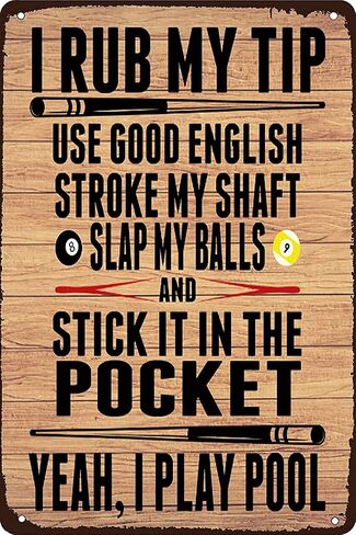Billiards Fans Metal Signs Home Decor Billiards Side Pocket Tin Poster Plaque For Club Garage Office Wall Decoration 8x12 Inches in Saudi Arabia