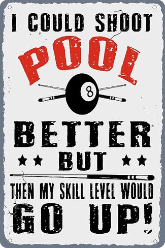 Billiards Fans Metal Signs Home Decor Billiards Side Pocket Tin Poster Plaque For Club Garage Office Wall Decoration 8x12 Inches in Saudi Arabia