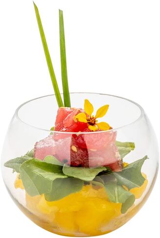Restaurantware 4 Ounce Round Plastic Bowls 100 Disposable Sphere Cups - Premium Does Not Shatter Easily Clear Plastic Appetizer Bowls Versatile For Weddings Parties Or Birthdays in Saudi Arabia
