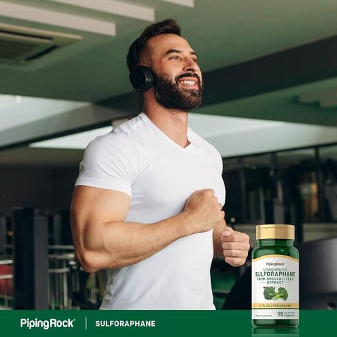 Piping Rock Sulforaphane Supplement | 90 Capsules | from Broccoli Seed Extract | Non-GMO, Gluten Free in Saudi Arabia