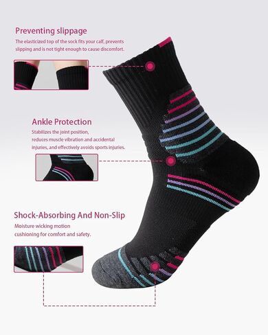 Men Compression Socks Athletic Cushioned Crew Sock Running 3 PC with Arch Support Sports Ankle Socks 9-13 in Saudi Arabia