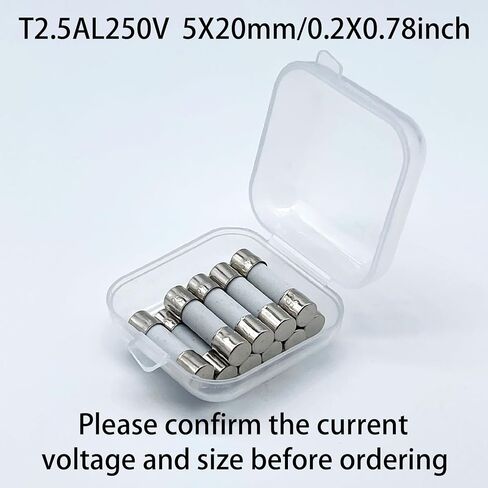 T5AH250V 0.2x0.78 Inch 5A 250V Ceramic Tube Slow-Blow Pack of 10 Ceramic Fuses 5 amp 250 Volt 5x20mm Time-delay Fuses in Kuwait