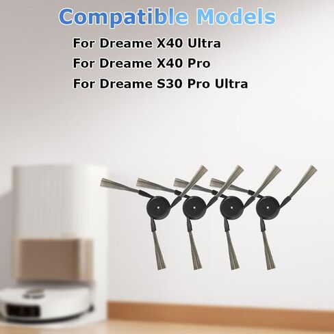 8 قطع من الفرش الجانبية المتوافقة مع المكانس الكهربائية الروبوتية Dreame x40 / x40 pro / x40 Ultra in Saudi Arabia