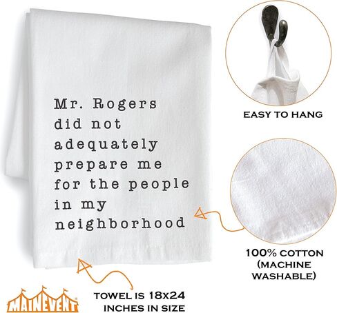 MAINEVENT Mr Rogers Dish Towel 18x24 Inch, Mr Rogers Towel, Funny Kitchen Towel Saying, Mr Rogers Neighborhood Friends Towel, Mr Rogers Kitchen Towel in Saudi Arabia