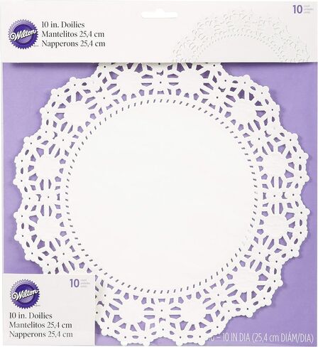 مفارش ويلتون 10 قطع مقاومة للدهون، 25.4 سم، أبيض in Kuwait