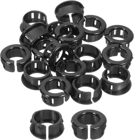 uxcell Cable Snap Bushing Grommets, 30Pcs 9mm/0.35" Mounting Dia Nylon Snap Bushing Grommet, Round Snap in Cable Hose Bushing for Various Cables Tubes Wire, Black in Saudi Arabia