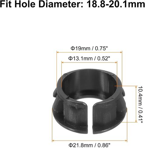 uxcell Cable Snap Bushing Grommets, 30Pcs 9mm/0.35" Mounting Dia Nylon Snap Bushing Grommet, Round Snap in Cable Hose Bushing for Various Cables Tubes Wire, Black in Saudi Arabia