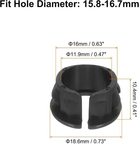 uxcell Cable Snap Bushing Grommets, 30Pcs 9mm/0.35" Mounting Dia Nylon Snap Bushing Grommet, Round Snap in Cable Hose Bushing for Various Cables Tubes Wire, Black in Saudi Arabia
