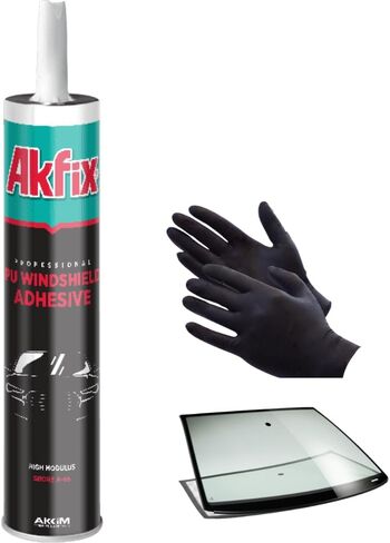 لاصق الزجاج الأمامي أكفيكس يوريتان أسود (1x10.1 أونصة سائلة) - مانع تسرب نافذة السيارة سريع المعالجة، مانع تسرب زجاج السيارات عالي القوة | 1 حزمة in Kuwait