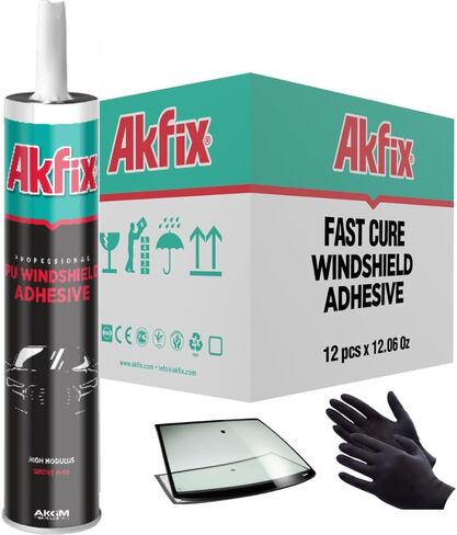 Akfix Urethane Windshield Adhesive Black (1x10.1 fl.oz.) - Fast Curing Car Window Sealant, High Bond Strength Auto Glass Sealant | 1 Pack in Saudi Arabia