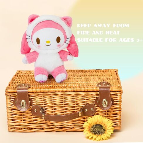 Adorable 10-Inch Plush Toys - Soft and Cuddly Cartoon Animal Pillow Doll - Perfect for Kids' Room Décor, Birthday Gifts, and Party Favors - Cute Stuffed Figure for Girls and Fans (Pink) in Saudi Arabia
