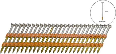 Framing Nails, 21 Degree, Galvanized, Twist Shank, Plastic Row Fixed (1000 Count, 2 Inch x 0.113 Inch) in Saudi Arabia
