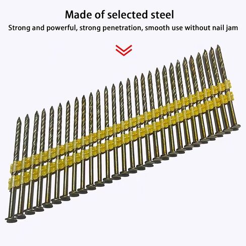 Framing Nails, 21 Degree, Galvanized, Twist Shank, Plastic Row Fixed (1000 Count, 2 Inch x 0.113 Inch) in Saudi Arabia
