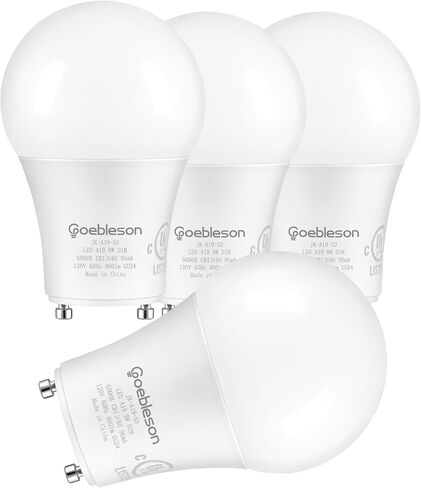 4 مصابيح LED GU24 LED، 2 لمبات إضاءة شوكية، 60 وات لمبات LED مكافئة، 800LM قابلة للتعتيم، ضوء نهاري 5000K، 2 دبوس GU24 LED لمبات، 9W GU24 قاعدة قفل تويست، مدرج في قائمة UL C18GU2405 in Saudi Arabia