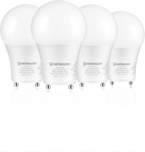 4 مصابيح LED GU24 LED، 2 لمبات إضاءة شوكية، 60 وات لمبات LED مكافئة، 800LM قابلة للتعتيم، ضوء نهاري 5000K، 2 دبوس GU24 LED لمبات، 9W GU24 قاعدة قفل تويست، مدرج في قائمة UL C18GU2405 in Kuwait