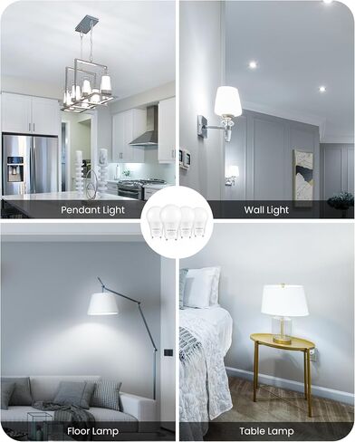 4 مصابيح LED GU24 LED، 2 لمبات إضاءة شوكية، 60 وات لمبات LED مكافئة، 800LM قابلة للتعتيم، ضوء نهاري 5000K، 2 دبوس GU24 LED لمبات، 9W GU24 قاعدة قفل تويست، مدرج في قائمة UL C18GU2405 in Saudi Arabia