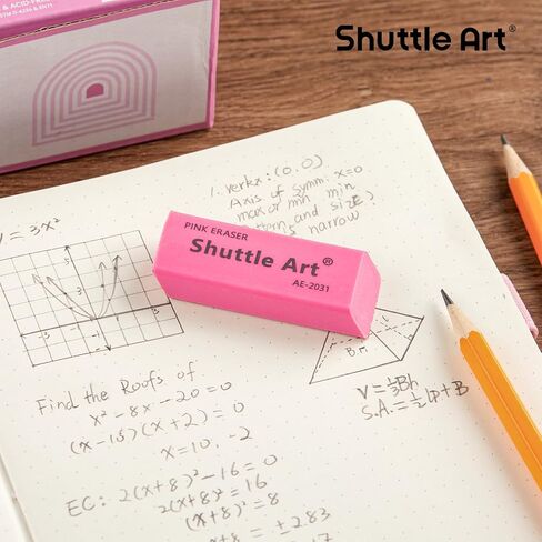 Pink Erasers, Shuttle Art 120 Pack Pink Erasers Bulk for School, Office, Latex-Free Soft Erasers for Kids, Teachers as School Supplies in Saudi Arabia
