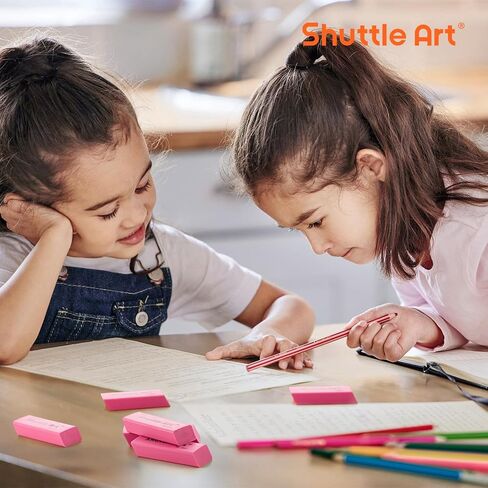 Pink Erasers, Shuttle Art 120 Pack Pink Erasers Bulk for School, Office, Latex-Free Soft Erasers for Kids, Teachers as School Supplies in Saudi Arabia