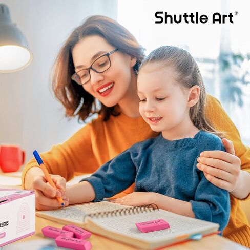 Pink Erasers, Shuttle Art 120 Pack Pink Erasers Bulk for School, Office, Latex-Free Soft Erasers for Kids, Teachers as School Supplies in Saudi Arabia
