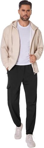 SILKWORLD Mens Sweatpants Casual Cargo Pants Drawstring Hiking Pants Workout Tactical Joggers Sweatpants for Men in Saudi Arabia