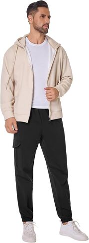 SILKWORLD Mens Sweatpants Casual Cargo Pants Drawstring Hiking Pants Workout Tactical Joggers Sweatpants for Men in Saudi Arabia