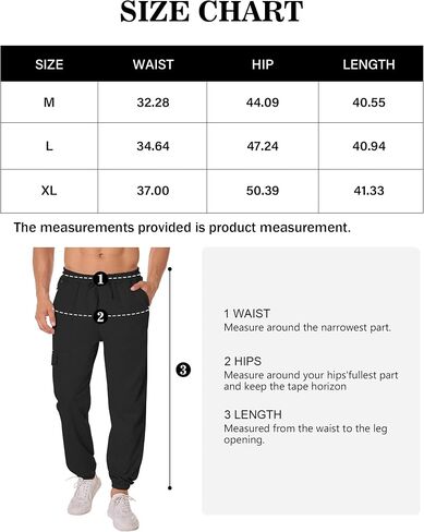 SILKWORLD Mens Sweatpants Casual Cargo Pants Drawstring Hiking Pants Workout Tactical Joggers Sweatpants for Men in Saudi Arabia