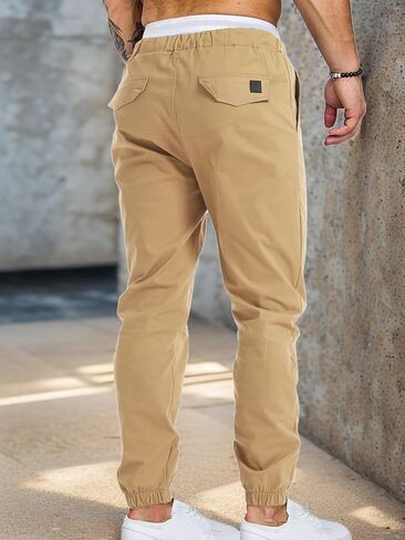 AUTIWITUA الرجال بنطال رياضي غير رسمي خفيف الوزن رباط قطن السراويل البضائع في الهواء الطلق المشي لمسافات طويلة حك المسار مدبب السراويل in Kuwait