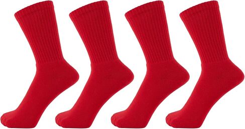 ZAKIRA Finest Combed Cotton Terry Lined Athletic Crew Socks for Men, Women - 4 Pack in Kuwait