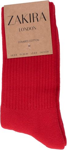 ZAKIRA Finest Combed Cotton Terry Lined Athletic Crew Socks for Men, Women - 4 Pack in Kuwait