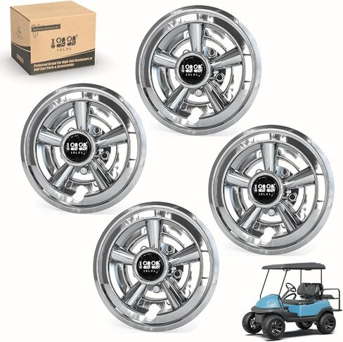 Universal Golf Cart Hubcaps 8 inch Set of 4 SS Chrome Wheel Covers for Golf Cart Club Car EZGO and Other Wheel Hubcaps in Saudi Arabia
