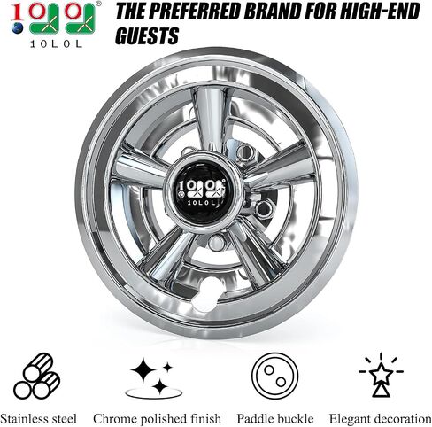 Universal Golf Cart Hubcaps 8 inch Set of 4 SS Chrome Wheel Covers for Golf Cart Club Car EZGO and Other Wheel Hubcaps in Saudi Arabia