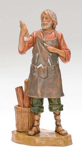 Fontanini من شركة Roman Inc.، Jadon The Toymaker، مجموعة 5 بوصات، شخصية الميلاد وملحقاتها، منحوتة ومرسومة يدويًا (3x2x5) in Kuwait