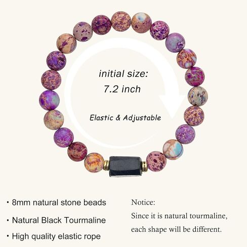 Natural Tourmaline Healing Bracelet Protection Energy Tourmaline Charm Bracelet Anxiety Relaxation Gifts for Women Girls in Saudi Arabia
