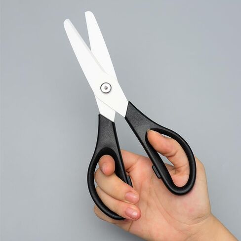 Kitchen Scissors 8" All Purpose Scissors Black Comfort ABS Grip White Sharp Ceramic Blades Cutter Blunt Tip Safe Cutting Gadgets Shears for Food Craft Home Office Classroom in Saudi Arabia